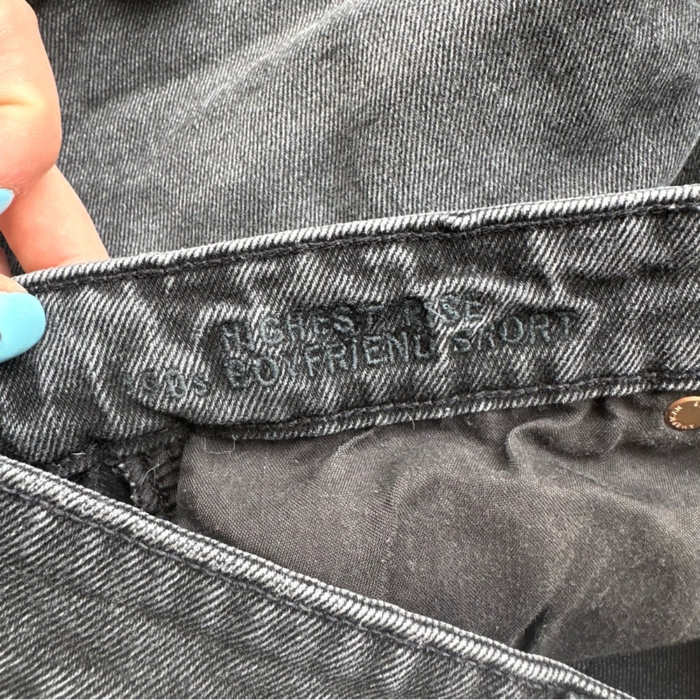 American Eagle Shorts Womens 4 Highest Rise 90s Boyfriend Black Jean Denim - Picture 5 of 8